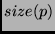 $size(p)$